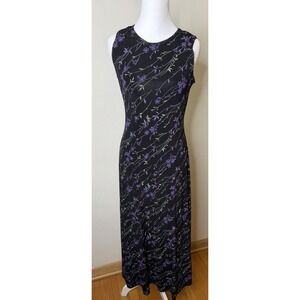 Vintage Y2K Ronni Nicole Floral Maxi Dress Size 6 Black